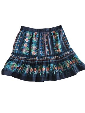 Jealous Tomato Navy Floral Pleated Skirt